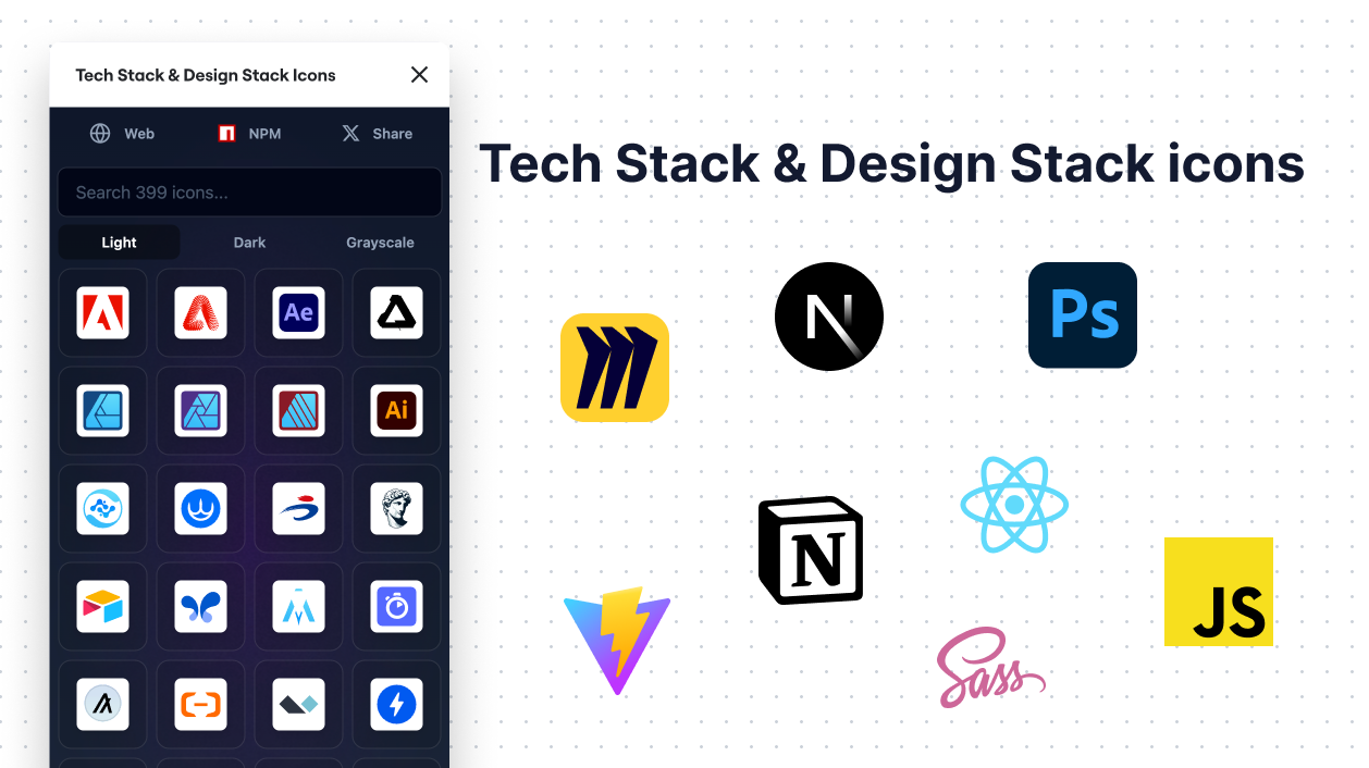 Tech Stack & Design Stack Icons Illustration #1