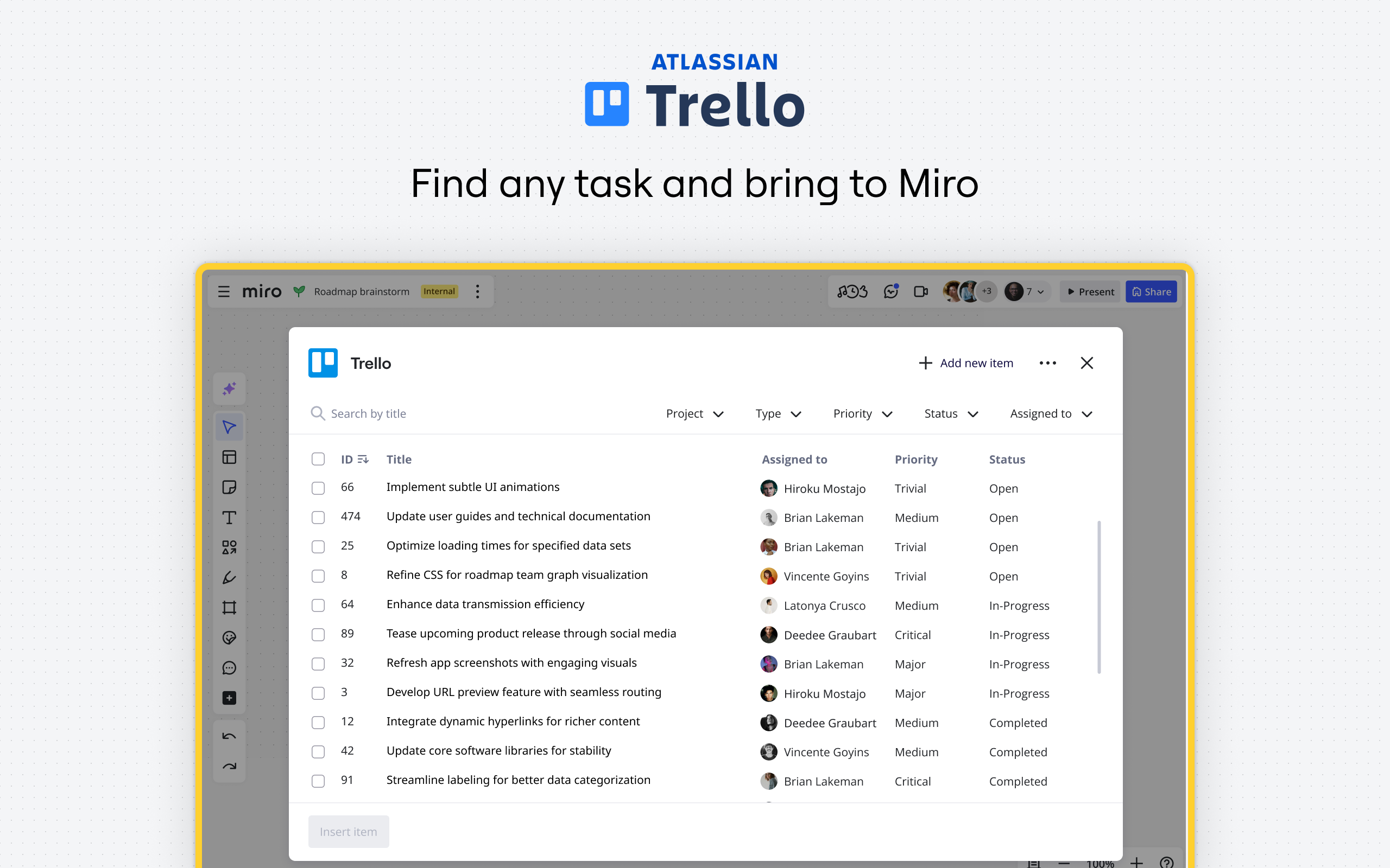 Trello Ticketing + Miro | Team Collaboration Apps Marketplace